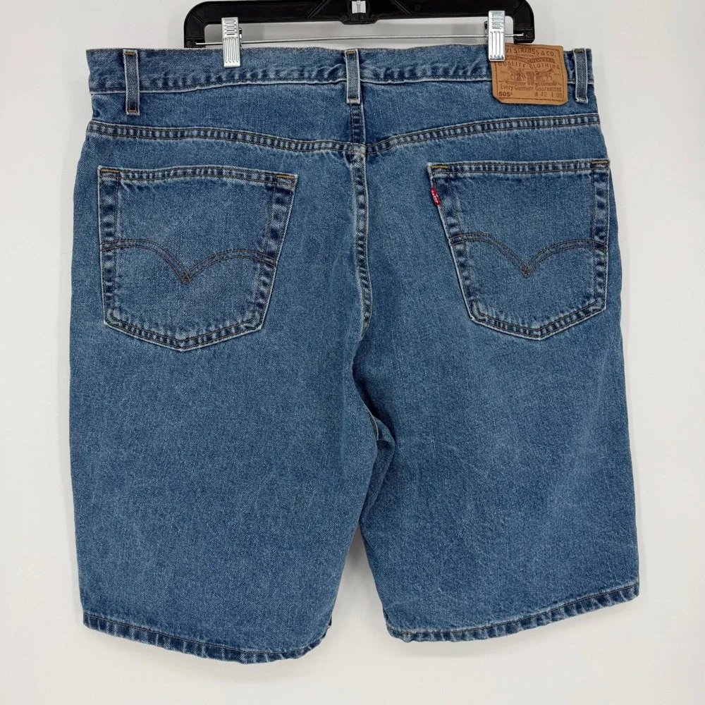 Vintage Levis 505 Mens 42 Regular Fit Denim Shorts Blue Made in USA 90s 511-0199